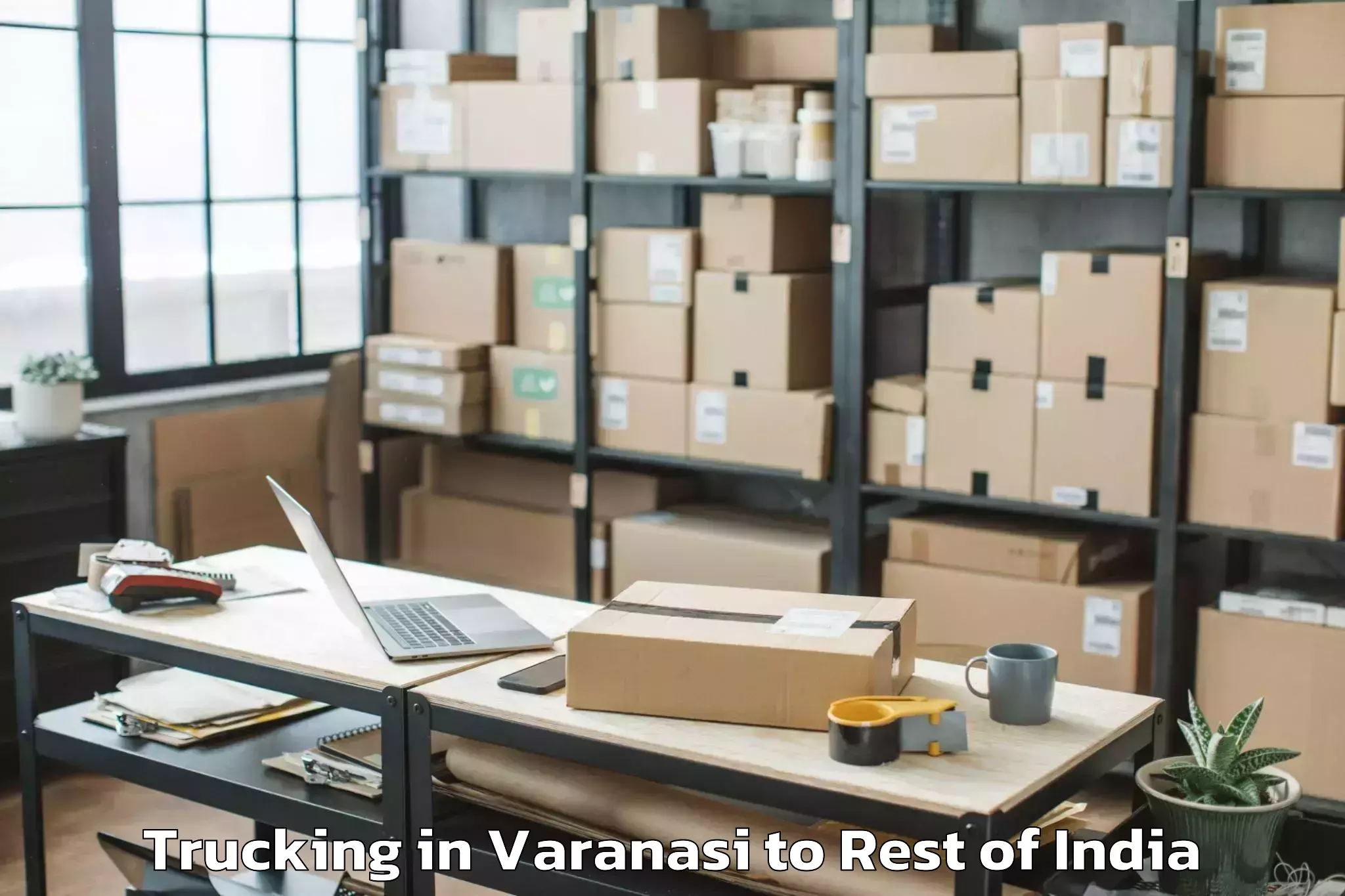 Book Varanasi to Jammu Airport Ixj Trucking Online